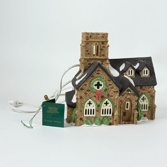 Dept 56 Dickens Village Knottinghill Church Lighted Porcelain Building - Picture 1 of 13